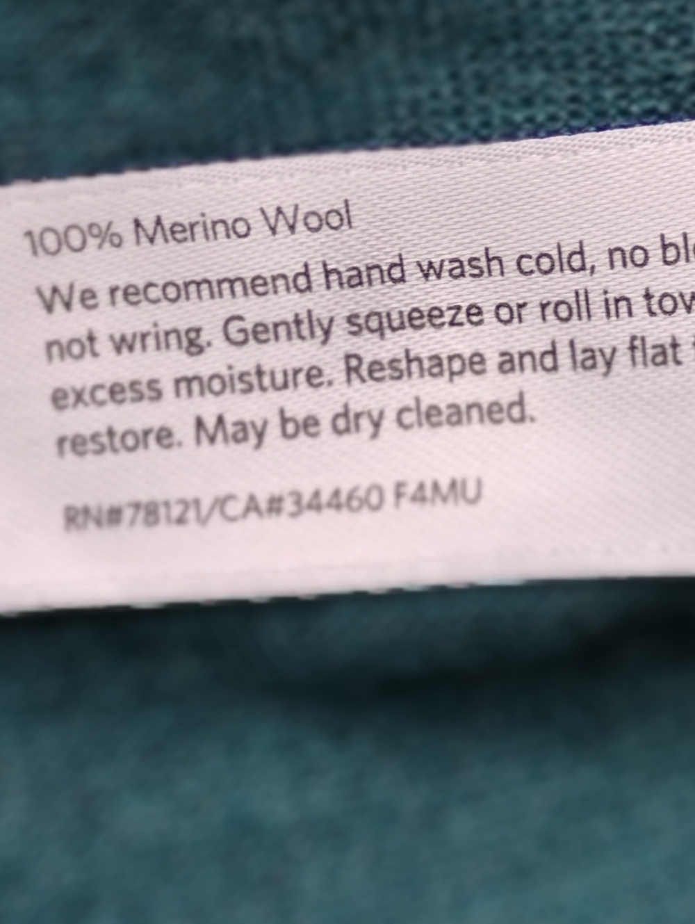 NEW Eileen Fisher XS Teal Merino Wool Pointelle Raglan Sweater - Picture 5 of 5